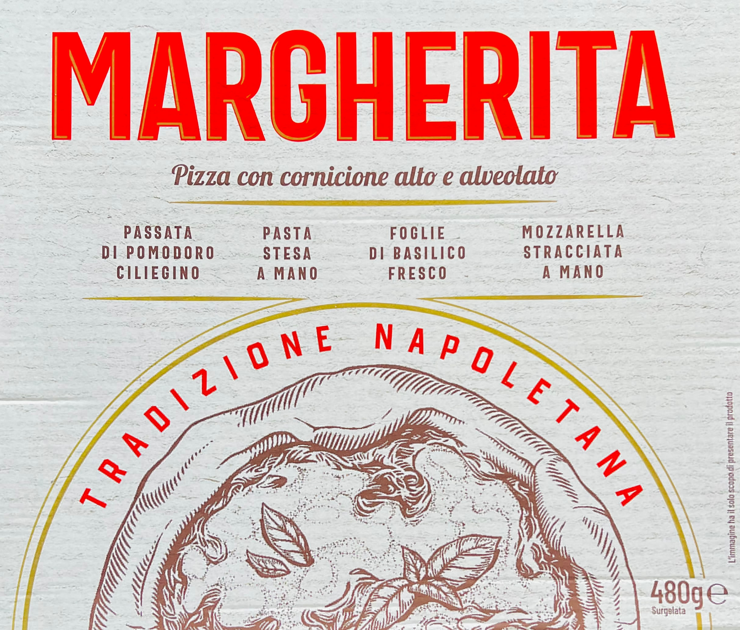 Pizza Margherita Napoletana Χειροποίητη 480g